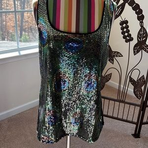 Peacock sequined women’s tank top